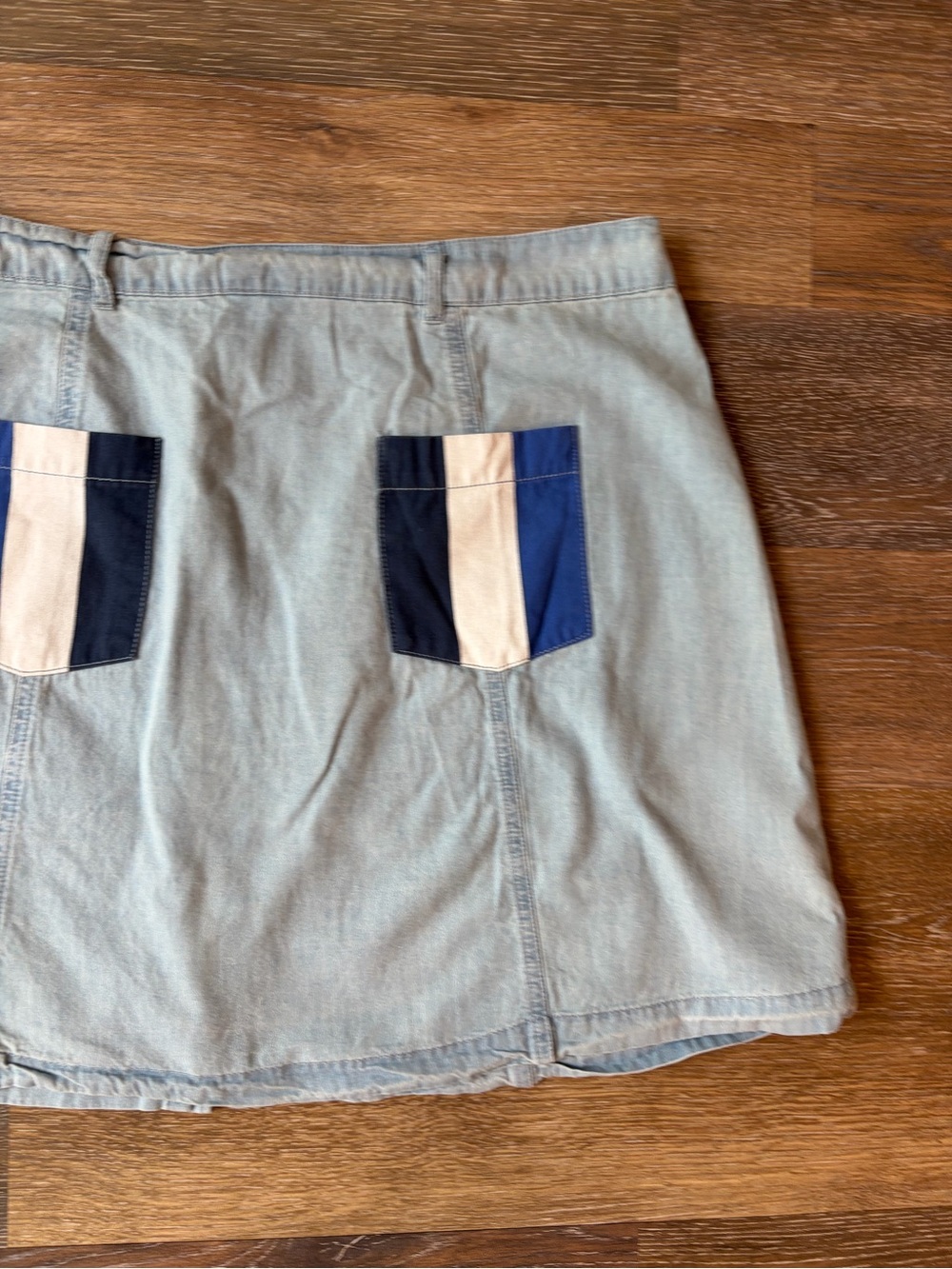 Disney Parks Play in the Parks Retro Patch Denim Cotton Jean Skirt Size XL - Picture 12 of 12